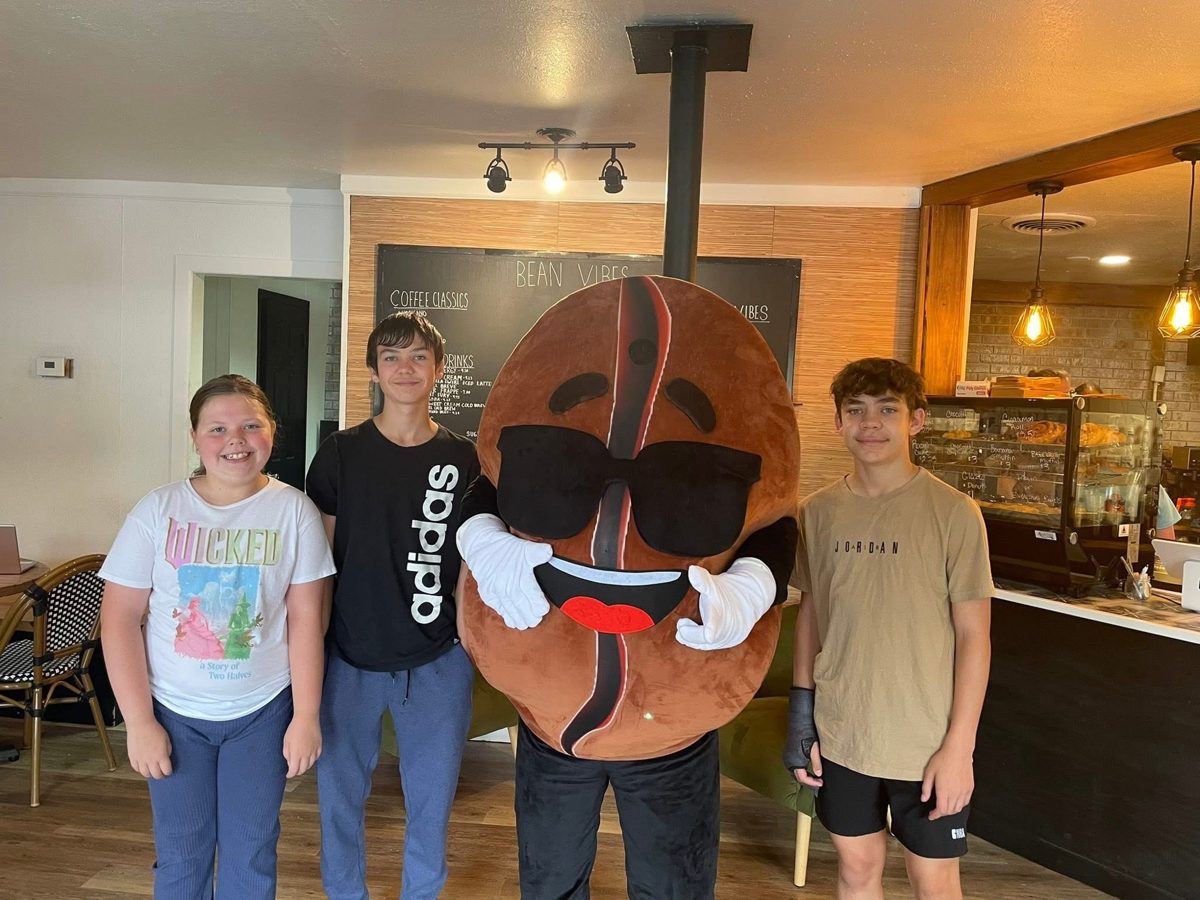 Kids with the Mr. Bean mascot